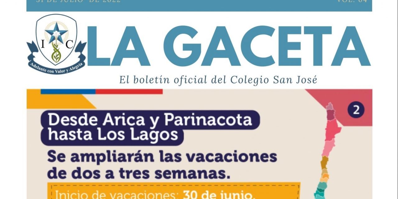 Julio: Gaceta San Jose