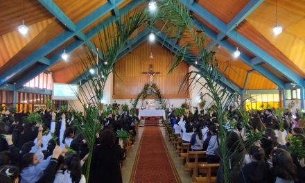 Estudiantes del Colegio San José reciben bendición de ramos