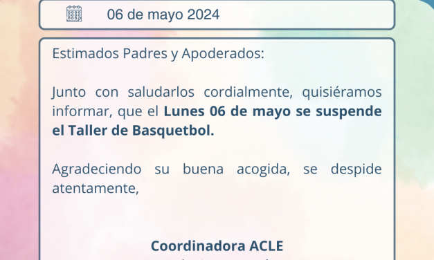 Suspensión Taller de Basquetbol