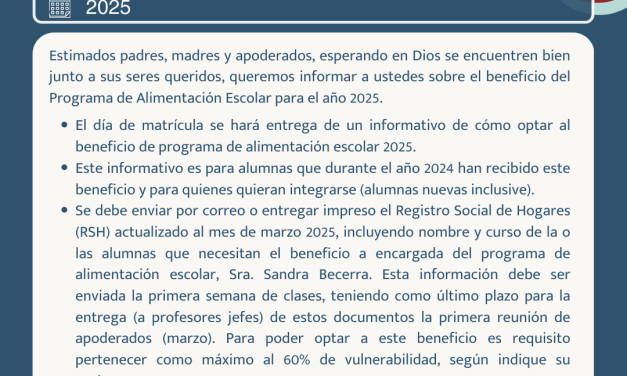 CIRCULAR PROGRAMA DE ALIMENTACIÓN ESCOLAR AÑO 2025